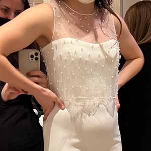 Jenny Yoo pearl wedding dress topper